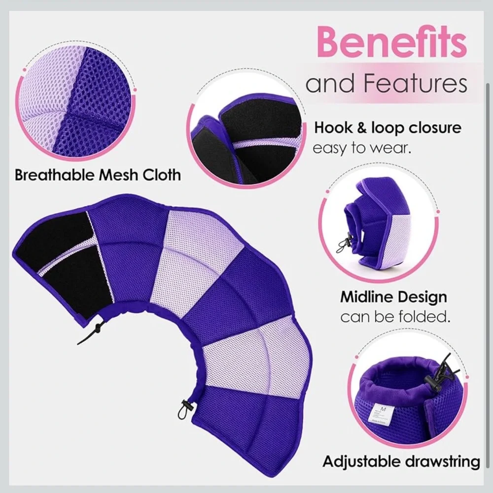 Size S Purple Soft Adjustable Dog Cone
